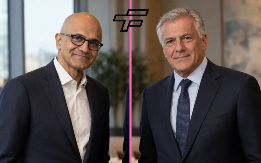 Satya Nadella and Michel Vounatsos